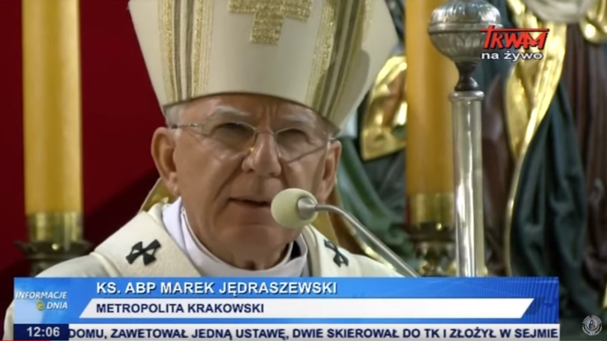 zablokowana homilia arcybiskupa marka jędraszewskiego - Screen YouTube: Radio Maryja