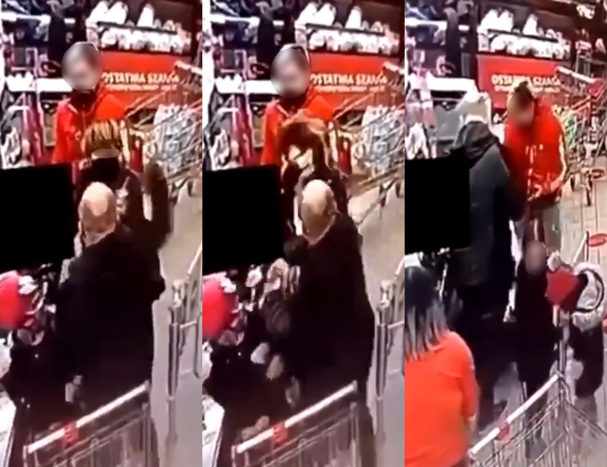 uderzył kobietę w markecie leszno - Screen Twitter:@TomaszGolonko