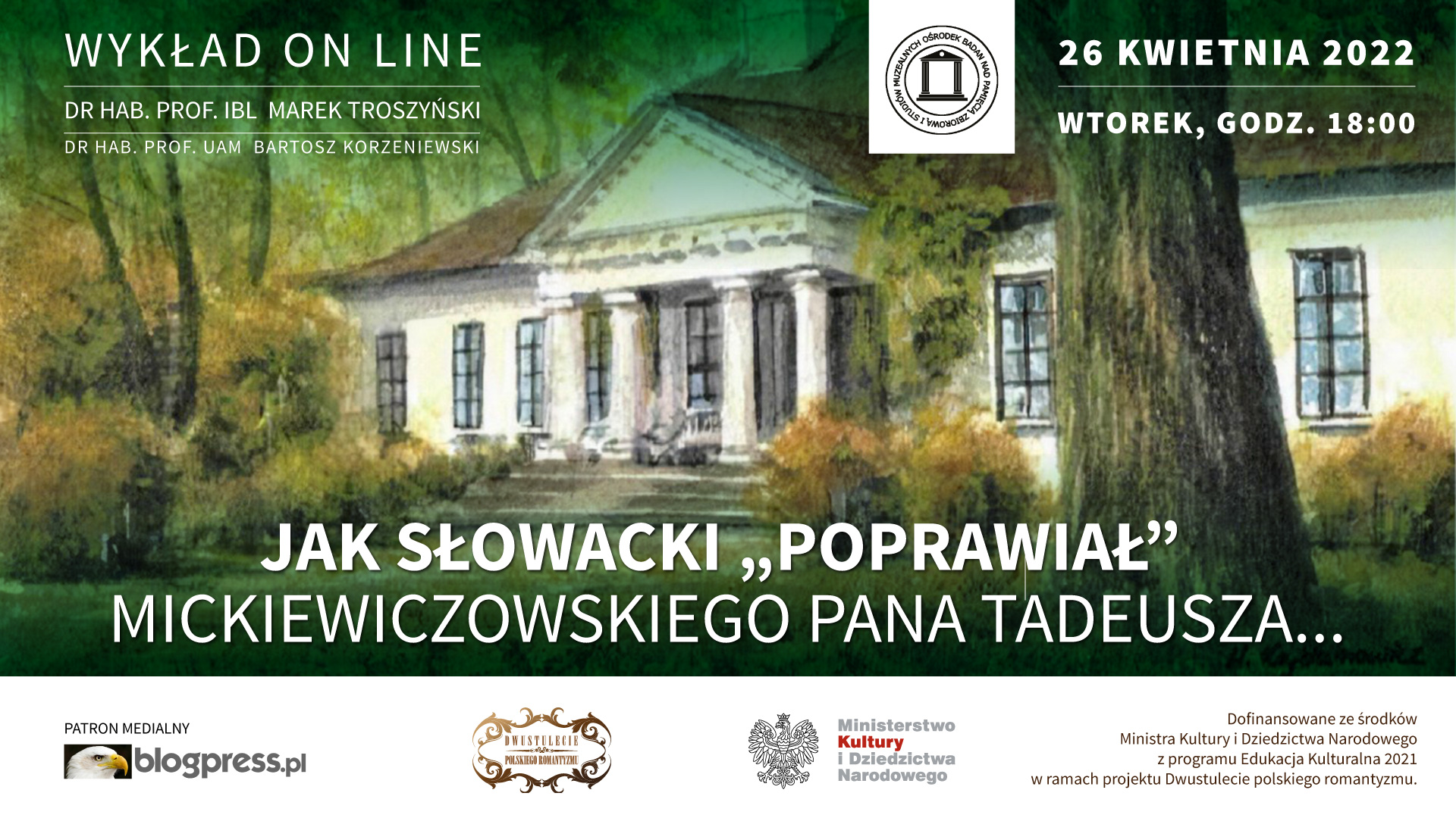 Słowacki Mickiewicz spotkanie online