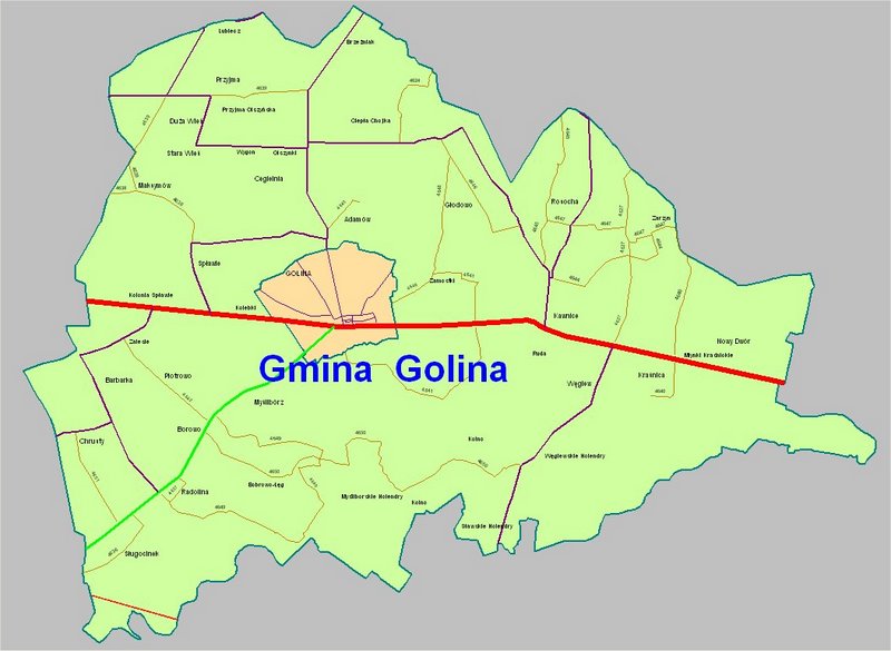 Gmina Golina mapa - ZDP w Koninie