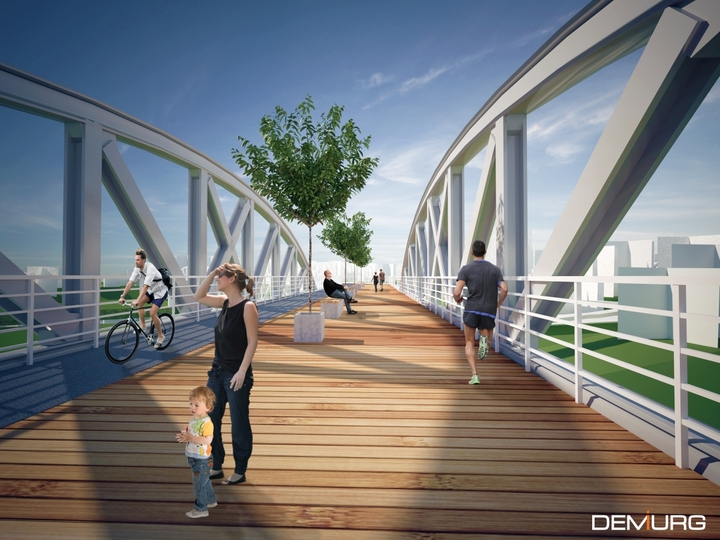 Kładka przez Wartę Berdychowo wizualizacja - DEMIURG