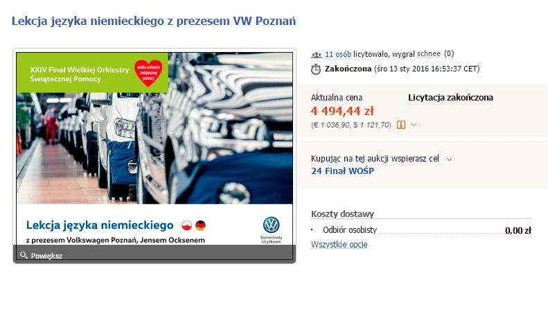 Aukcja VWP i Merkury - Szymon Mazur