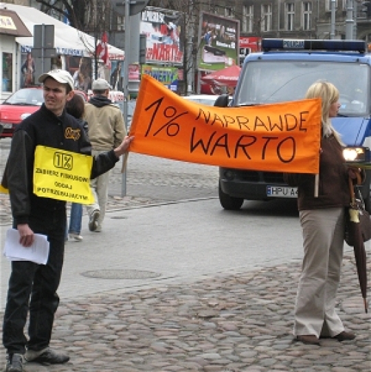 Pikieta w sprawie 1 procenta - Anna Sochacka