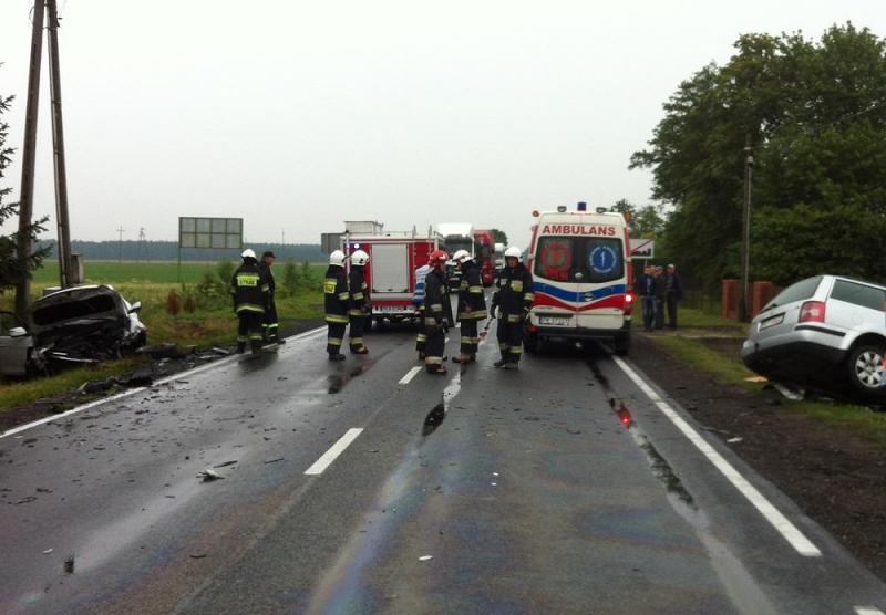 wypadek w zbiersku - PSP Kalisz