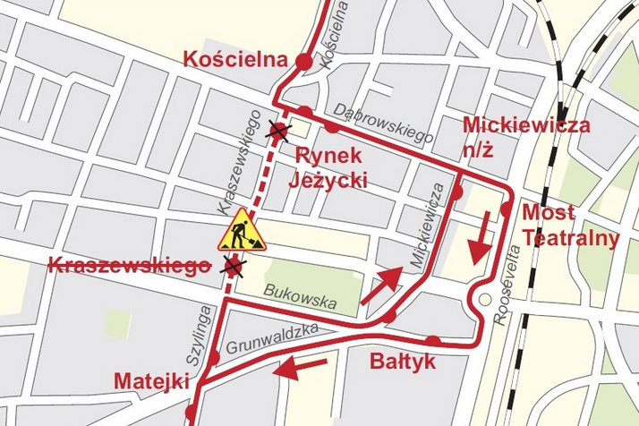 objazd kraszewskiego mapka - Urząd Miasta Poznania