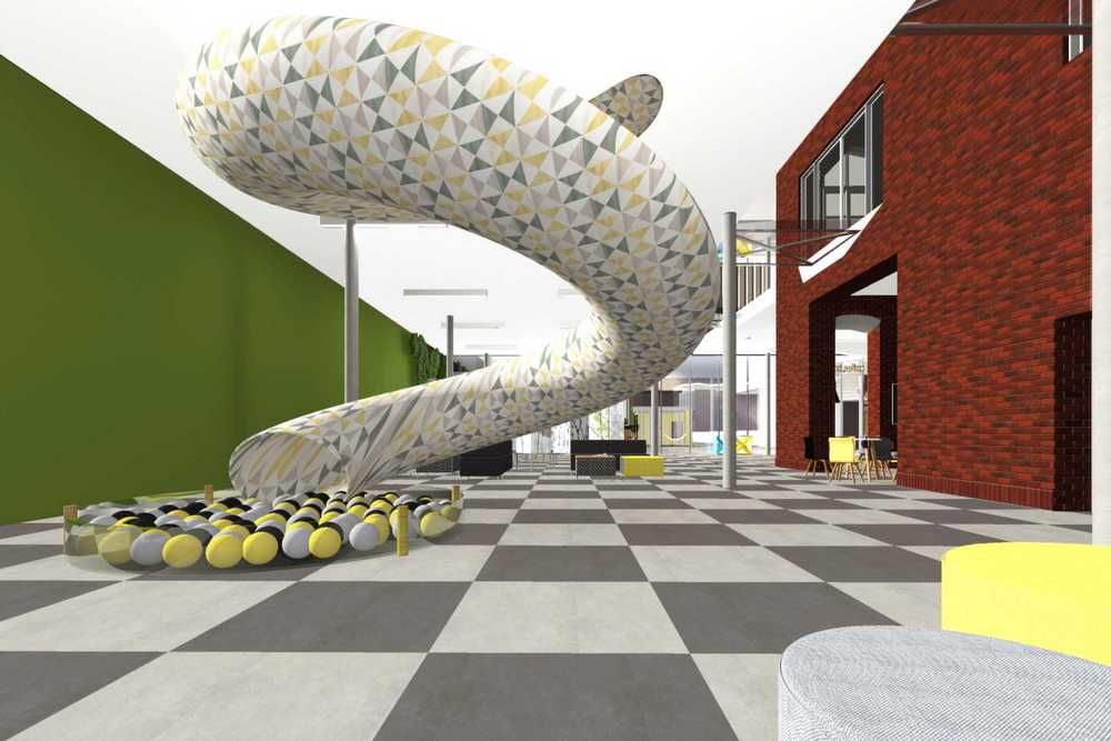 zjeżdżalnia biblioteczna - Agencja Architektoniczna Jerzy Wojciechowski