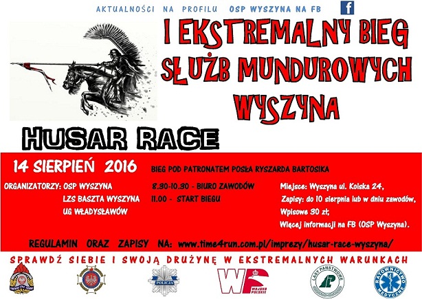 plakat biegu husarskiego - OSP Wyszyna