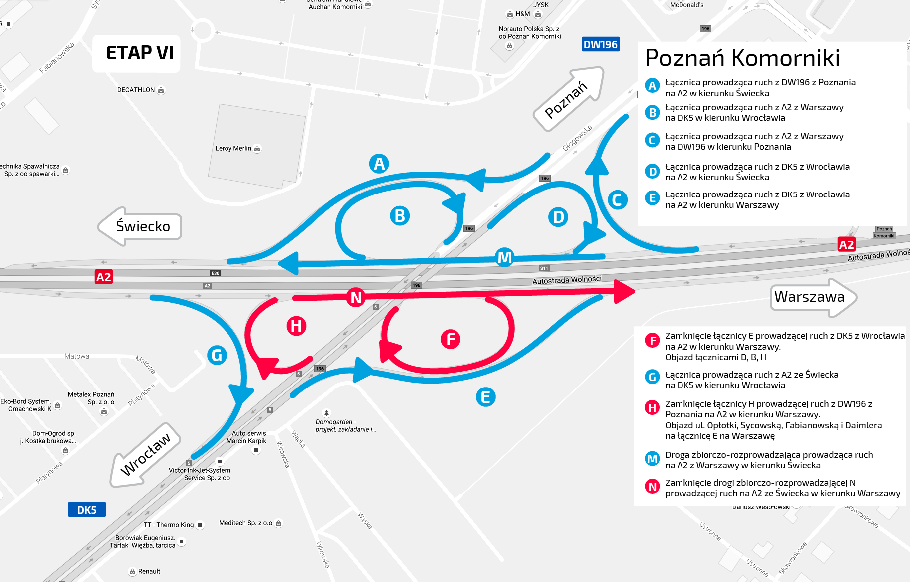poznan-komorniki_mapka-etapVI - Autostrada Wielkopolska