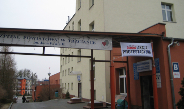 szpital Trzcianka protest - Wiesława Pinkowska