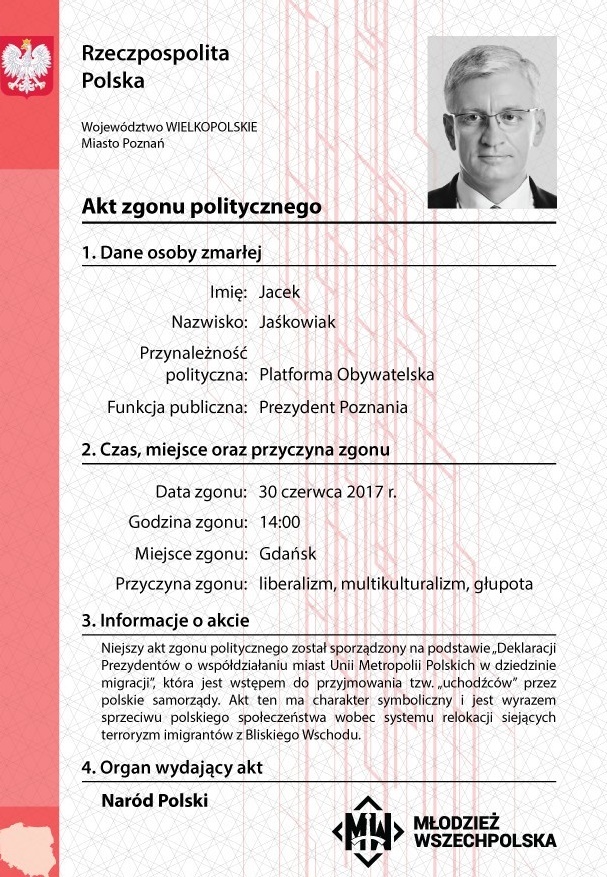 jaśkowiak wszechpolacy - Młodzież Wszechpolska