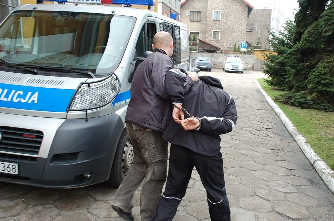 pseudokibic  w kajdankach - Wielkopolska Policja