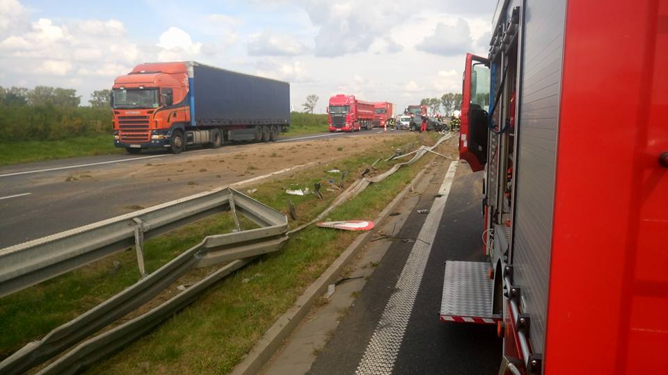 wypadek S5 tir - OSP Kleszczewo