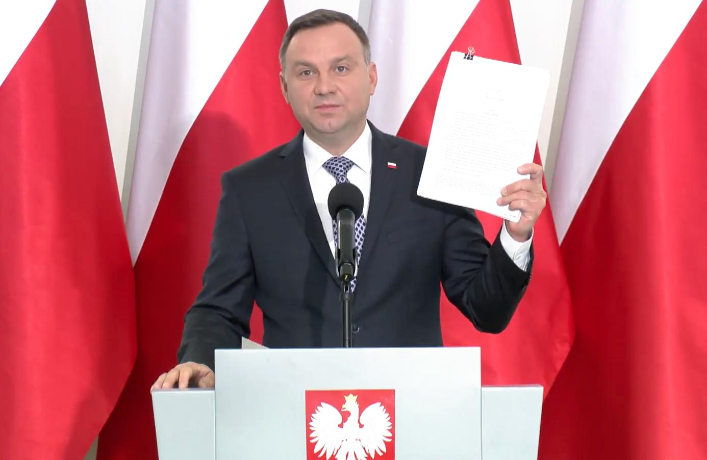 andrzej duda projekt ustawy prezydent sąd - YouTube/Kancelaria Prezydenta