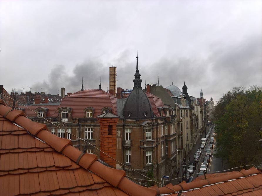 dym pożar grunwaldzka baraki grunwaldzkiej - Leon Bielewicz