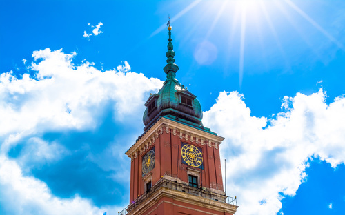 Zamek Królewski Warszawa wieża zegar - Fotolia