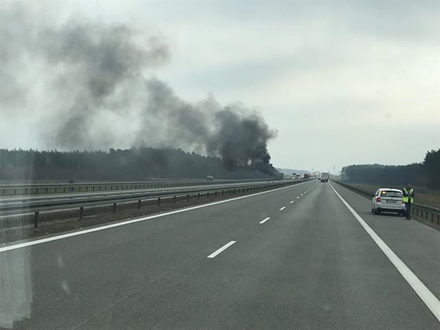 pożar na A2 cysterna