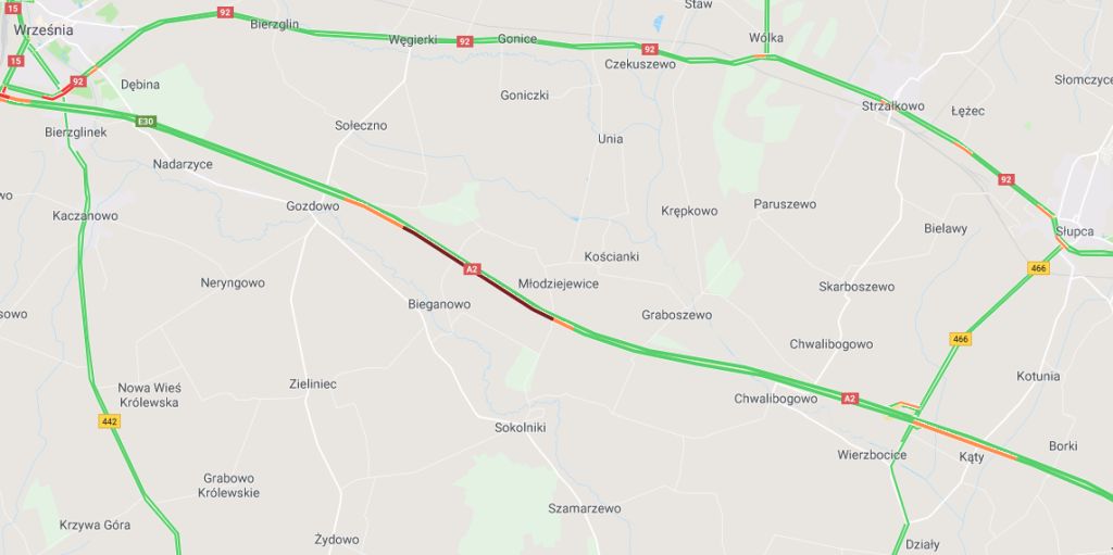 wypadek a2 google maps - Google Maps