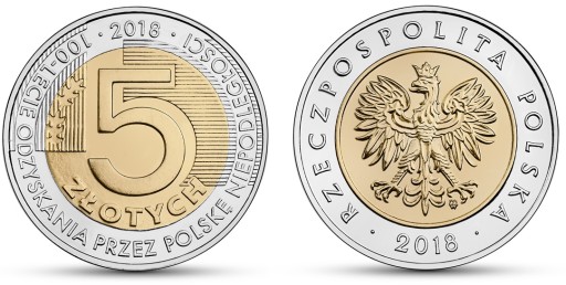 5 złotych na 100 lat niepodległości  - Narodowy Bank Polski