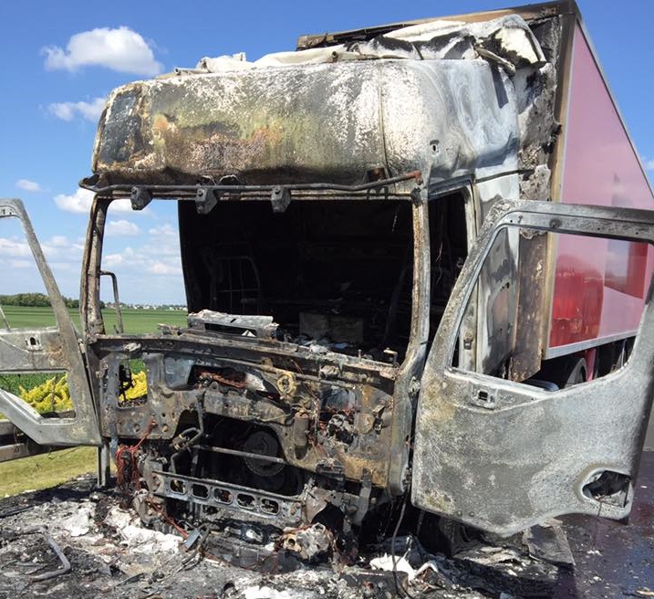 tir spalony - OSP Kleszczewo