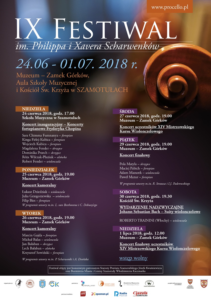 Projekt_plakatu_IX Festiwal im. Philippa i Xavera Scharweków - Materiały prasowe