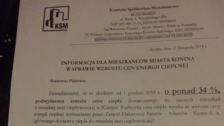cieplik konin podwyżka - Sławomir Zasadzki