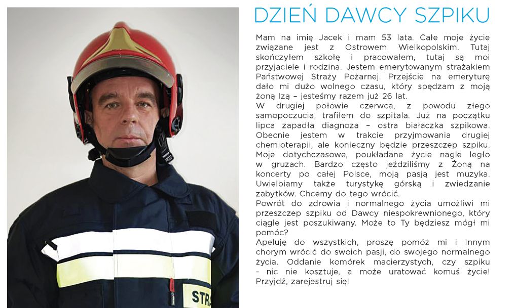 strażak jacek zbiórka dkms - Materiały prasowe