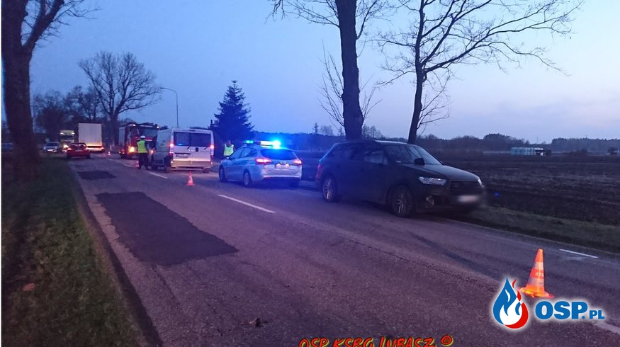 potrącenie rowerzystki lubasz osp  - OSP KSRG Lubasz