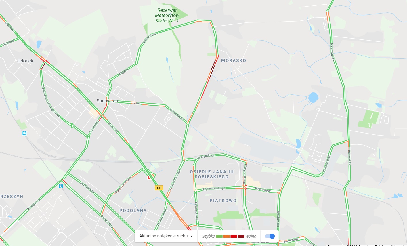 Morasko wypadek - Google Maps