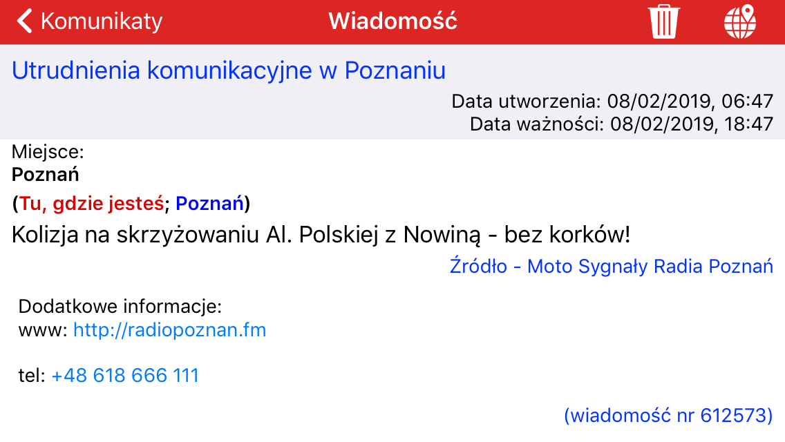 aplikacja ostrzegator