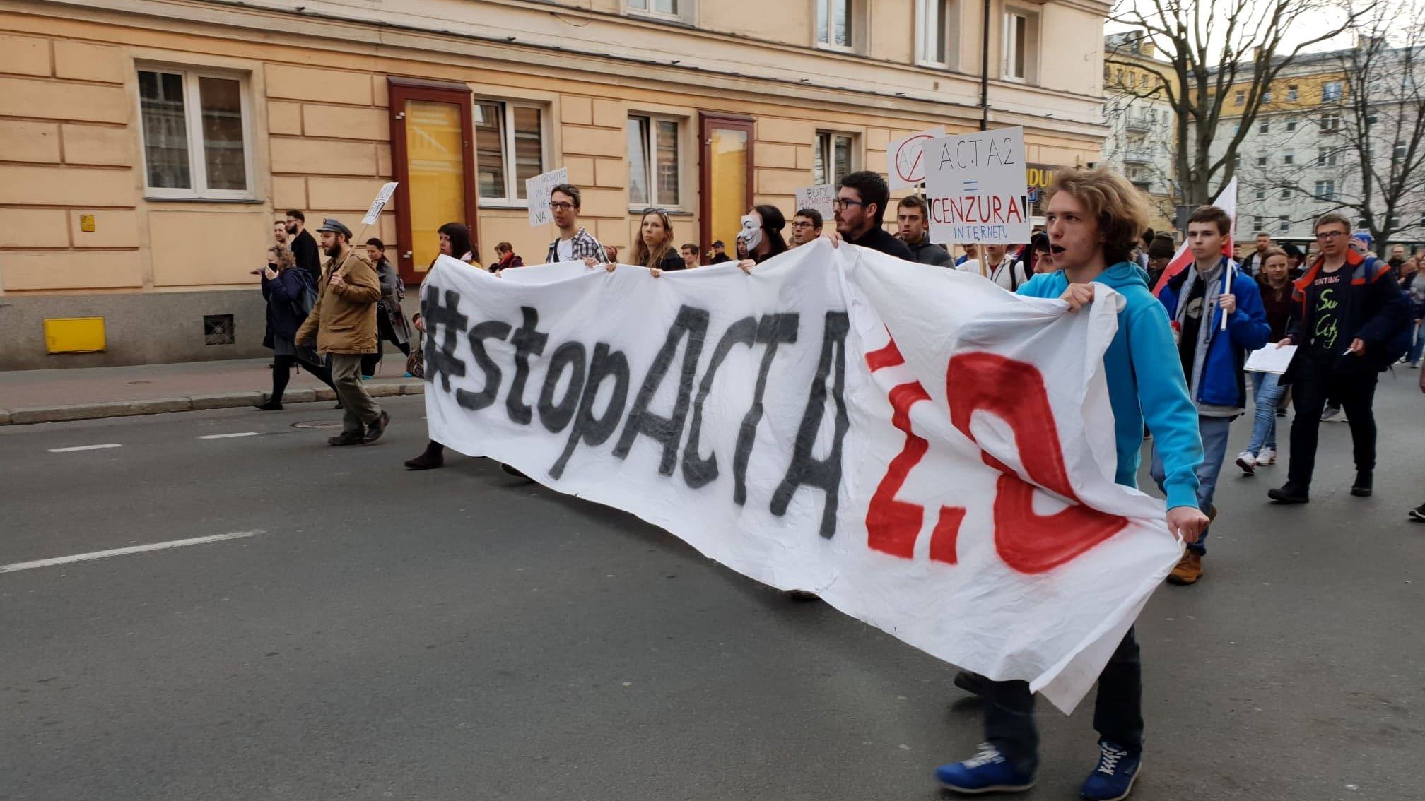 protest acta 2 poznań - Michał Jędrkowiak
