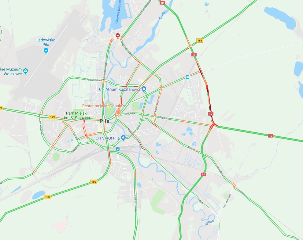 Piła wypadek - Google Maps