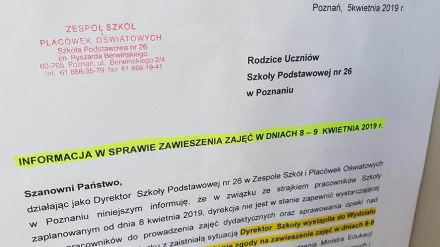 nauczyciele strajk protest - Michał Jędrkowiak