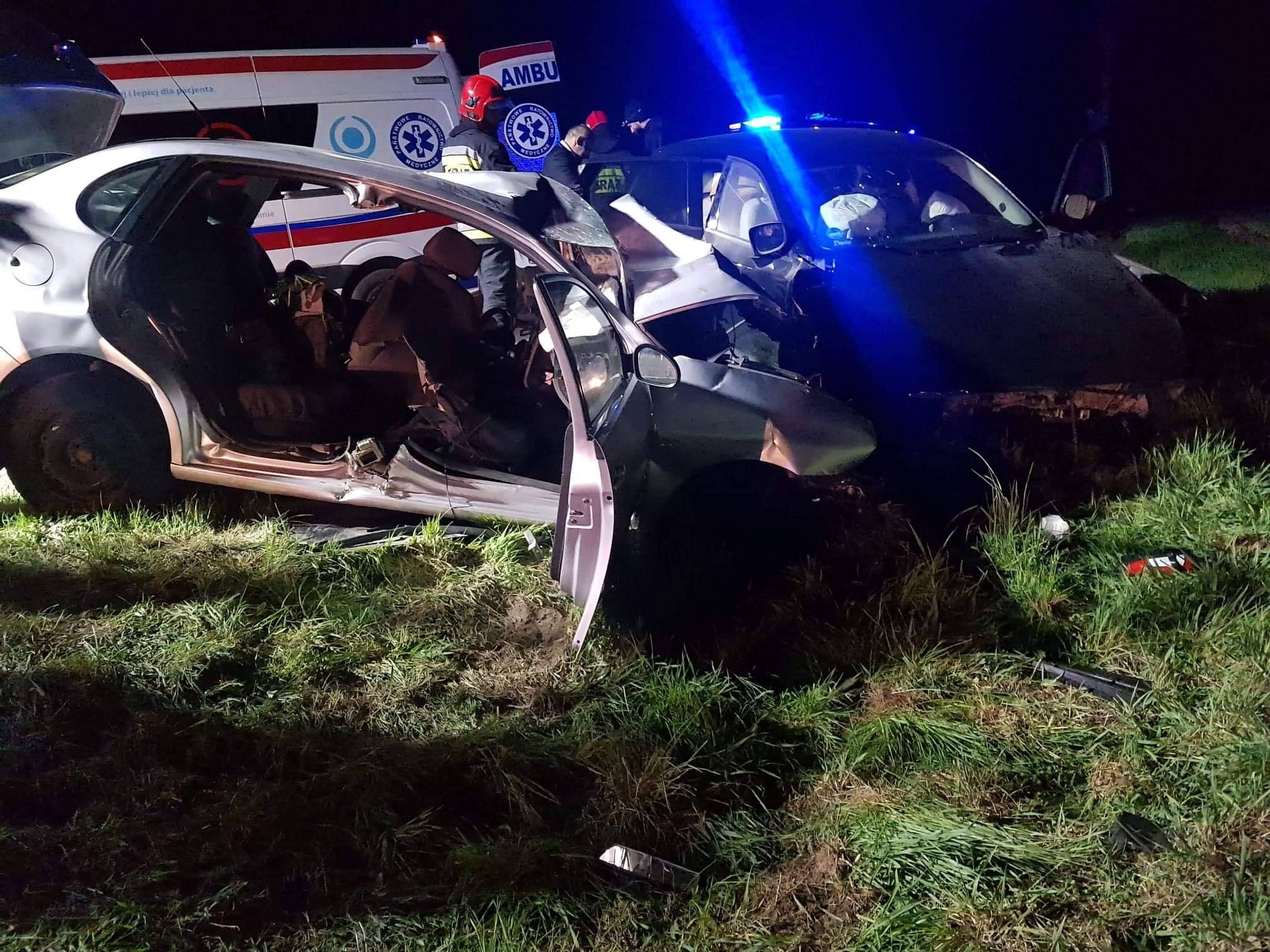 nocny wypadek Wągrowiec - OSP Gołańcz