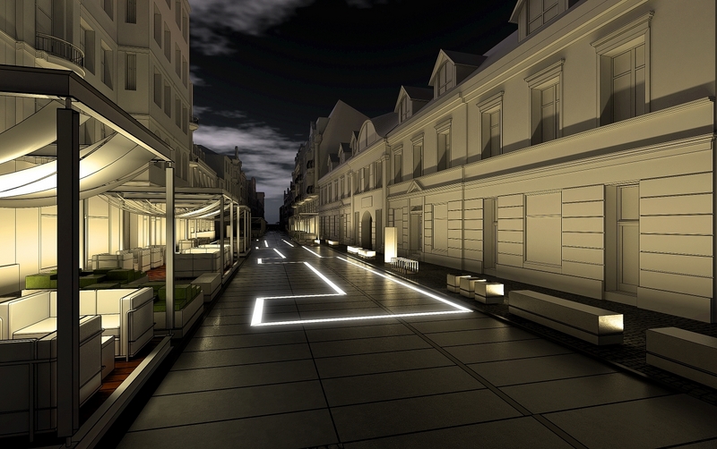 Ul. Wrocławska nocą - projekt - Wachowiak Projekt