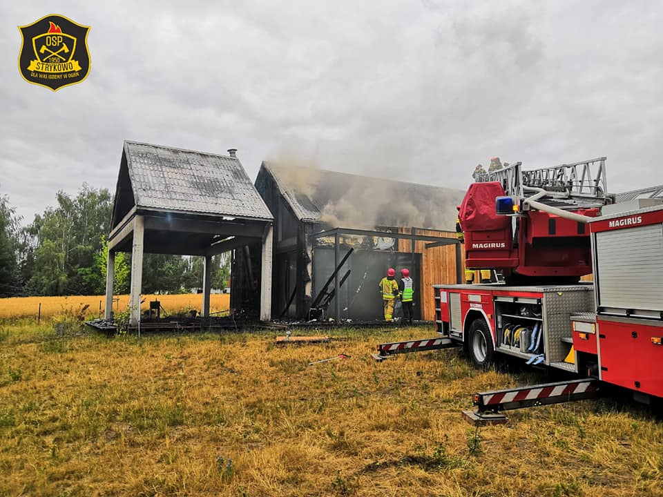 pożar domu - OSP Strykowo