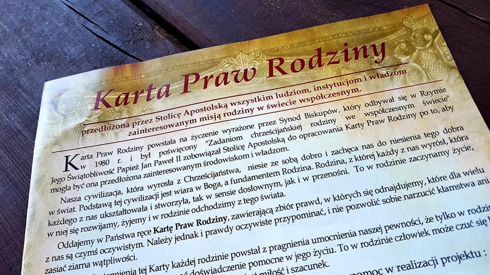 karta praw rodziny - FB: Grzegorz Król