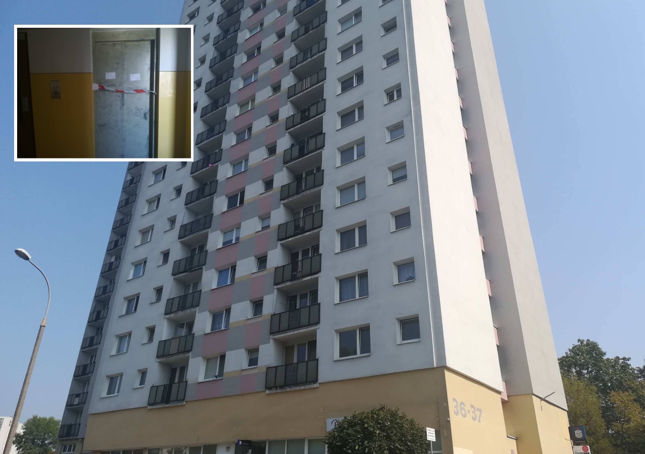 wypadek na ratajach mężczyzna wpadł do szybu windy - Sandra Soluk