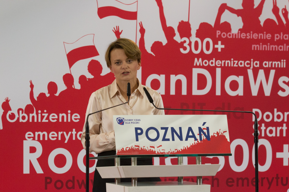 Konwencja PiS w Poznaniu Jadwiga Emilewicz Jarosław Kaczyński - Leon Bielewicz