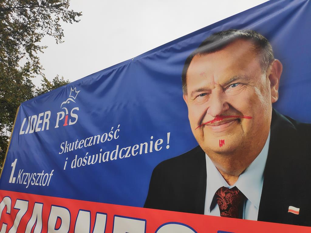 wąsy w pile domalowane - Przemysław Stochaj