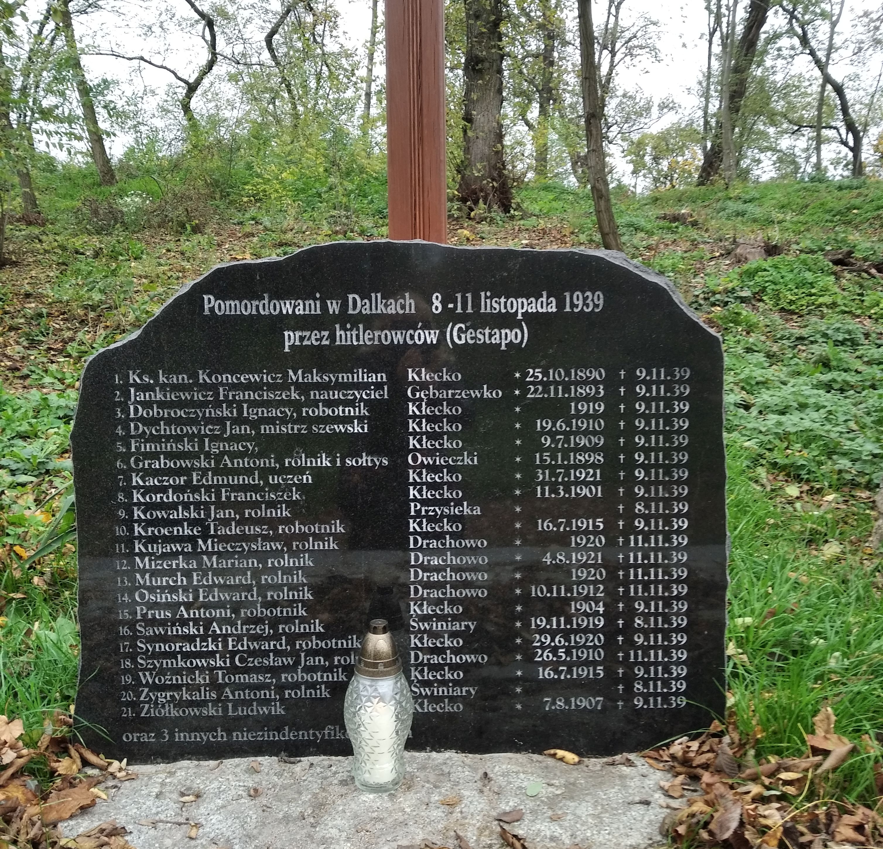 Miejsce pamięci w Dalkach = Beata Zielińska - Tubacka