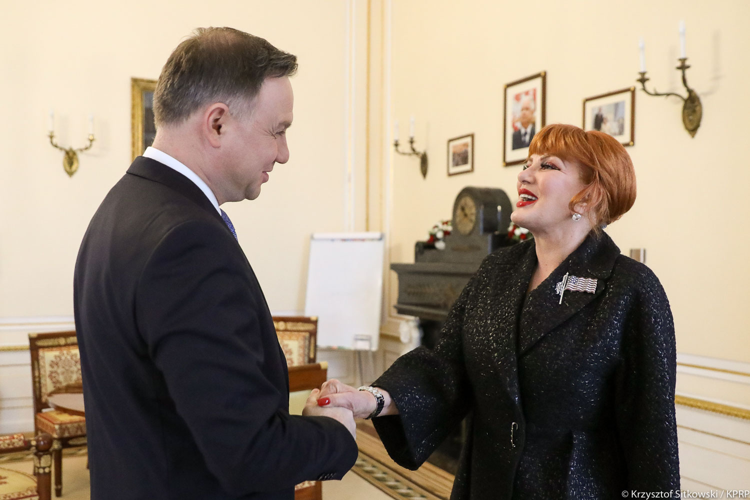 do usa bez wiz andrzej duda i  Georgette Mosbacher - www.prezydent.pl