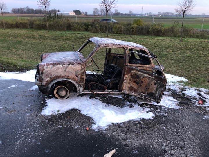 mikrus spalony samochód s5 - OSP Kleszczewo