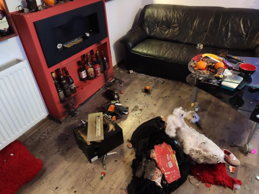 biokominek pożar ulica górnicza poznań - KM PSP Poznań