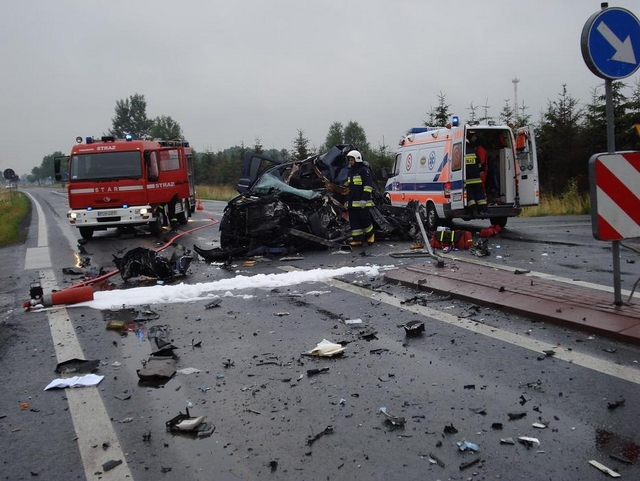 Wypadek w Budzyniu - straż pożarna