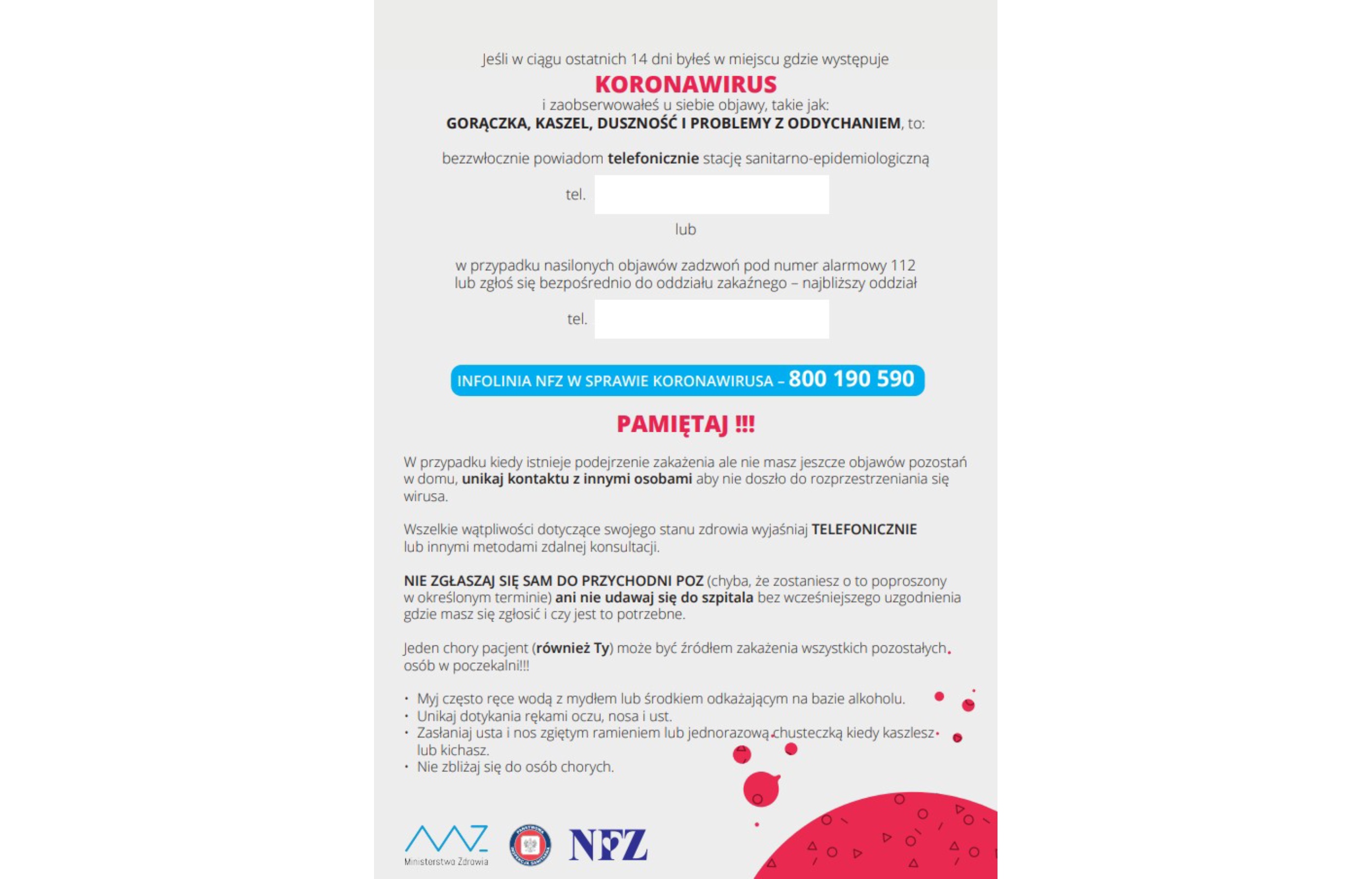 plakat nfz koronawirus - NFZ