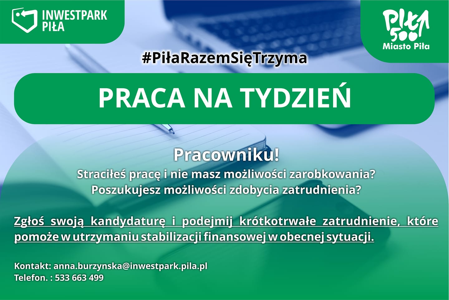 zatrudnię na tydzień piła - FB: Inwest Park