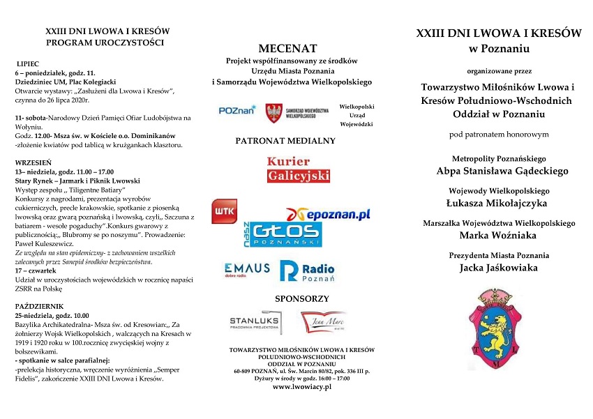 program XIII Dni Lwowa i Kresów - Materiały prasowe