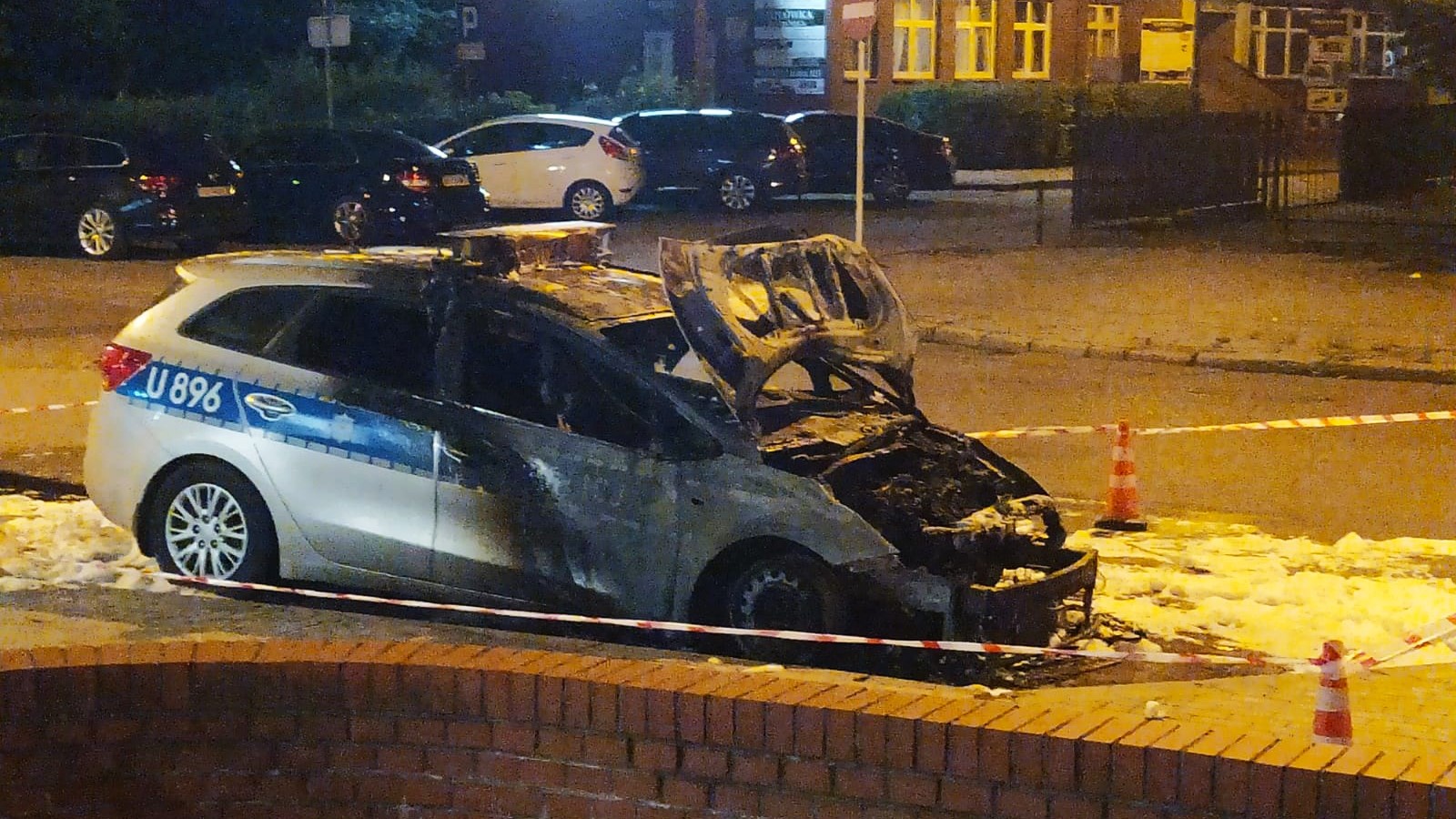 podpalony radiowóz - asp. sztab. Dorota Grzelka KWP w Turek 