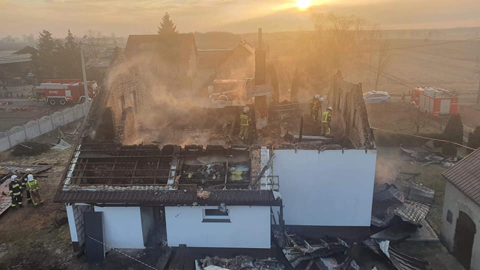 pożar domu charbowo - OSP Ułanowo