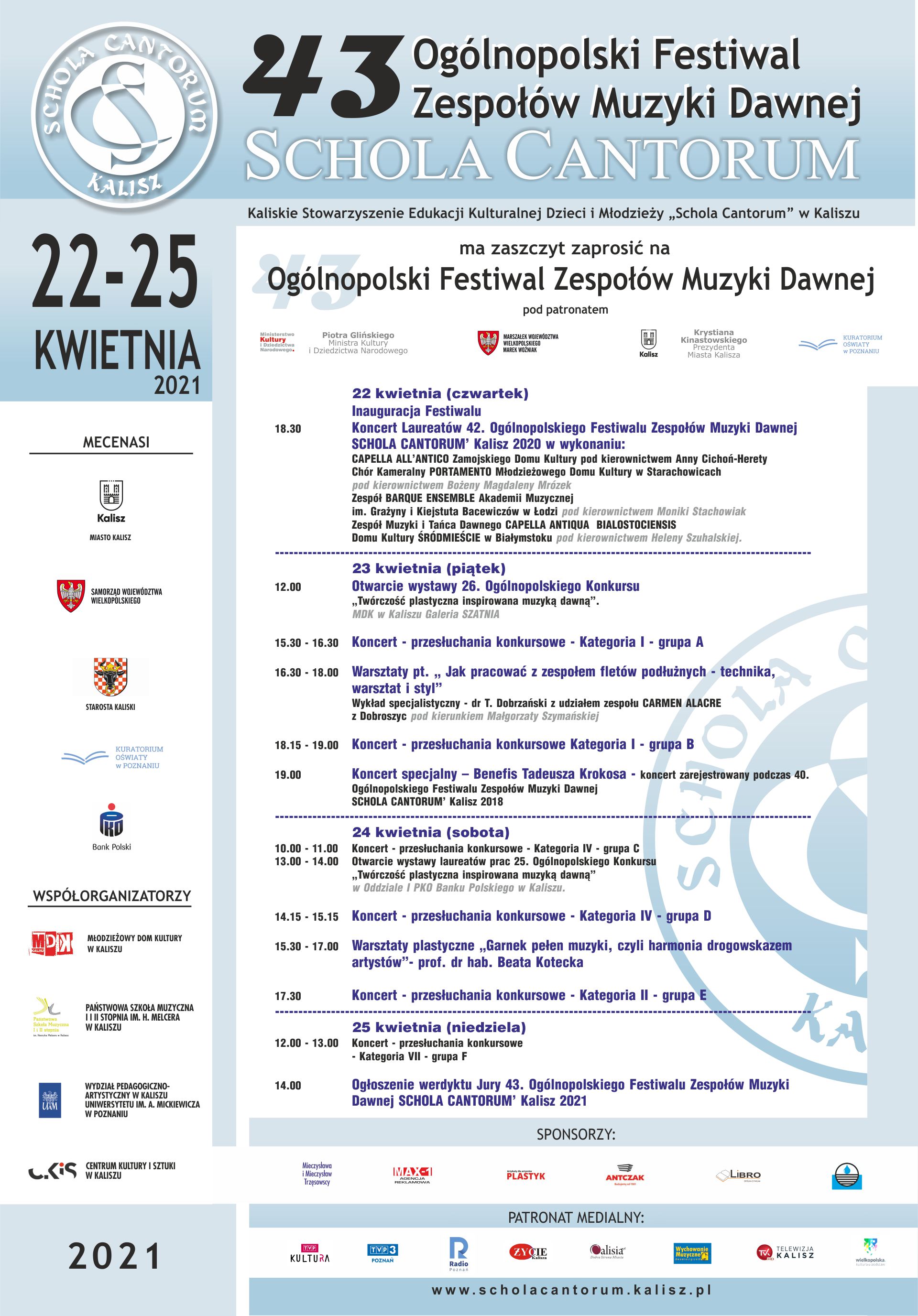 SCHOLA CANTORUM 2021 - Organizator